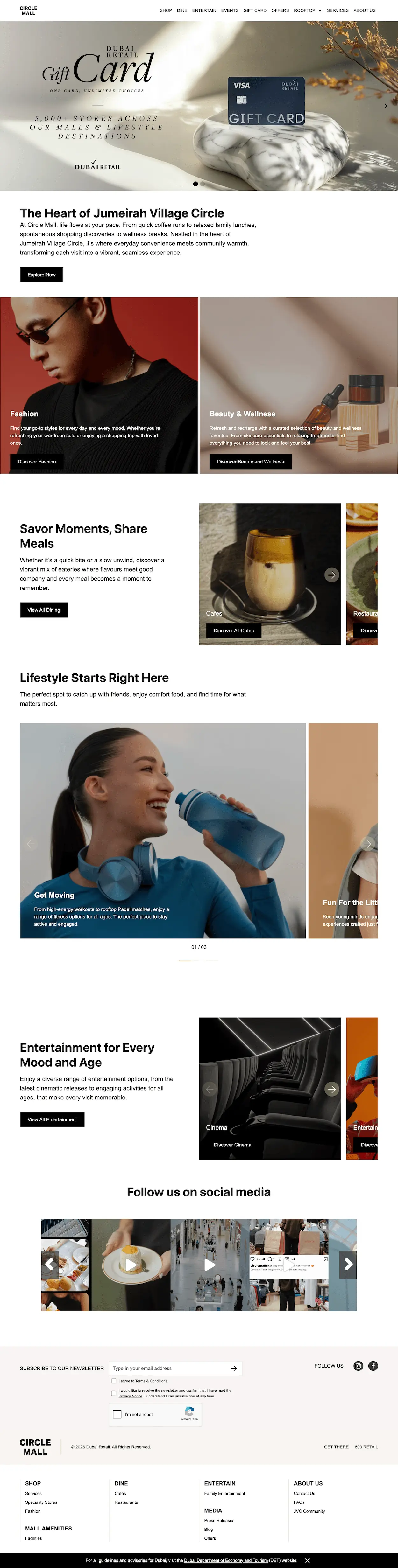 Circle Mall homepage