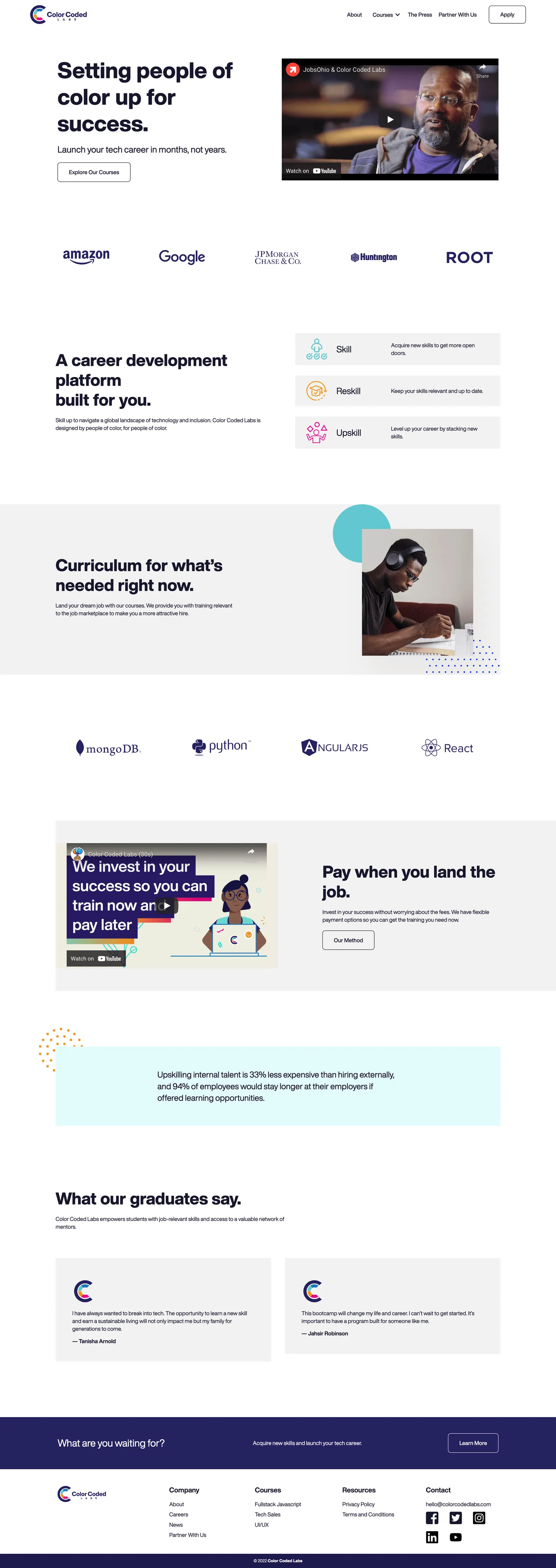 ColorCoded Labs Redesigned Homepage