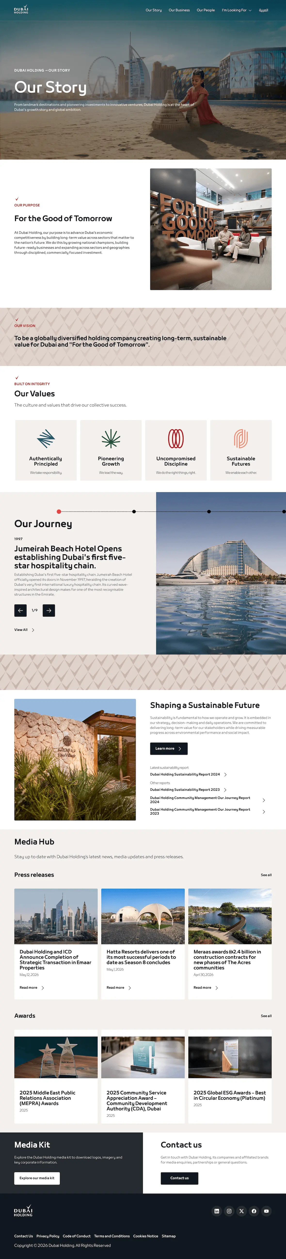 Dubai Holding About Page