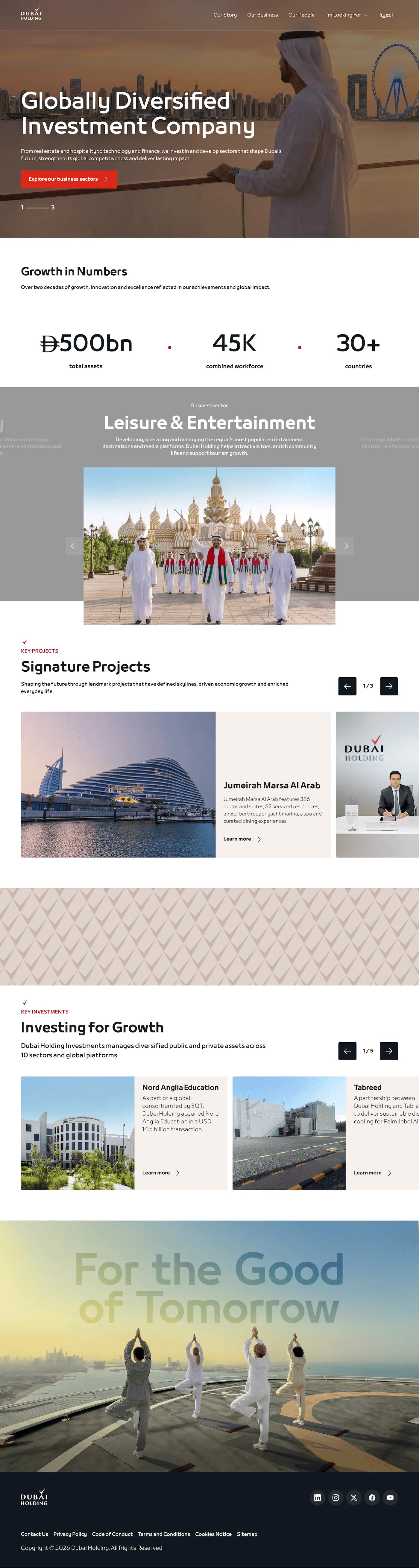 Dubai Holding Homepage